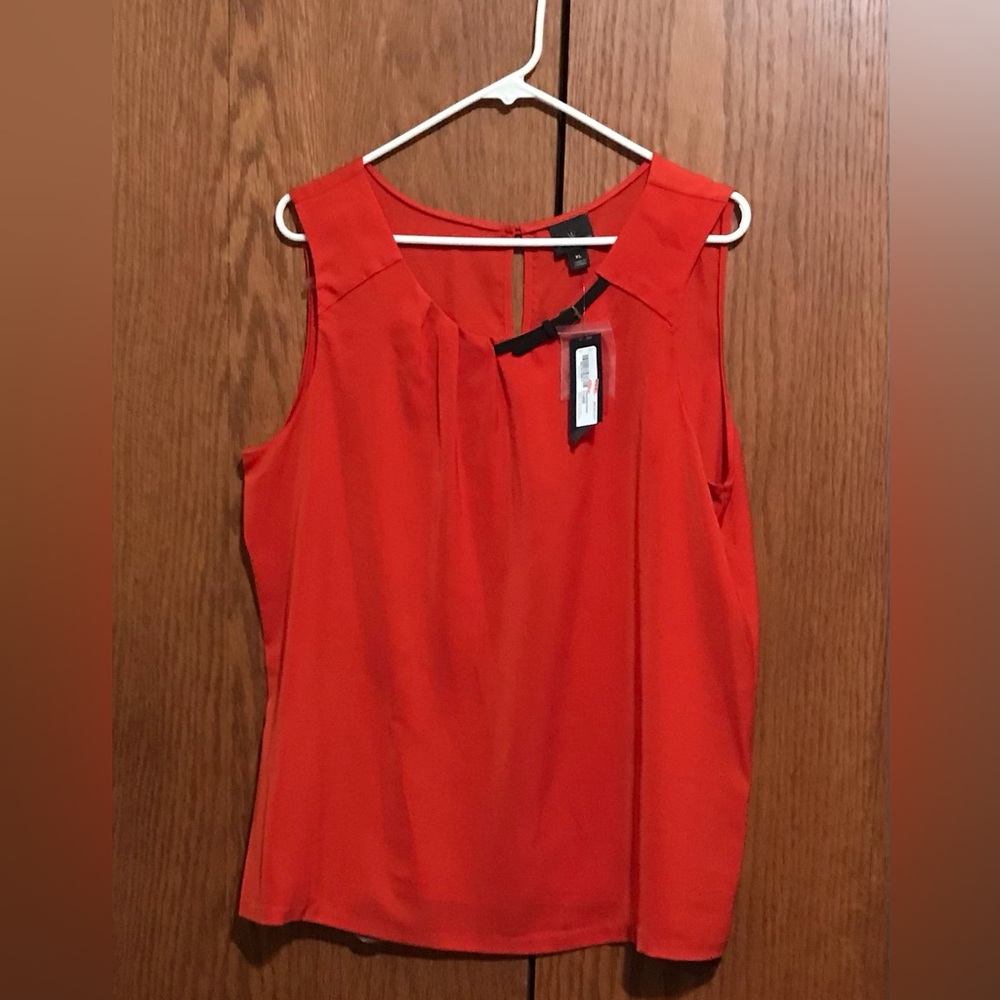 NWT Worthington Size XL Sleeveless Top Shirt Blouse Smoldering Orange